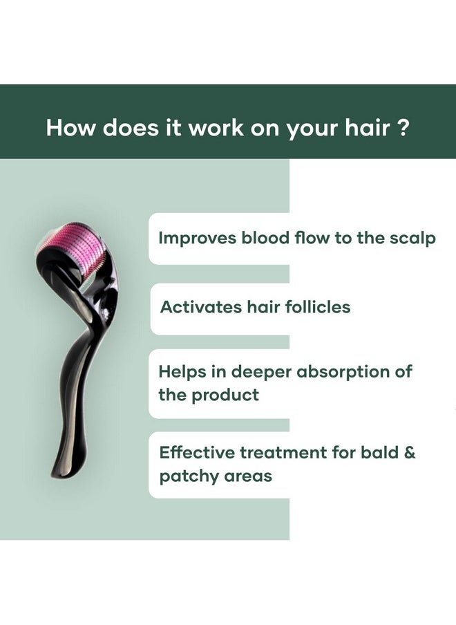 mars by GHC - 0.5Mm Derma Roller: 540 Titanium Micro Needles For Hair Growth & Beard Care | Minimize Hair Fall, Boost Follicle Stimulation | User-Friendly, Safe & Effective - Image 1