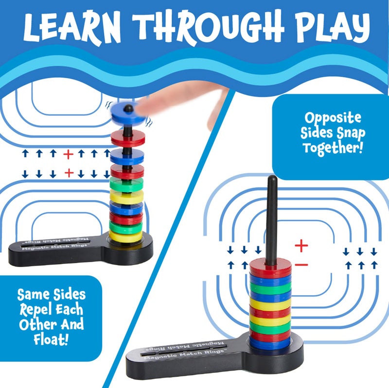 Popular Playthings Magnetic Match Rings, Magnet Matching Game STEM Learning Toy for Kids - Image 3