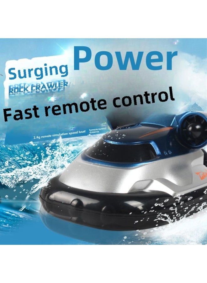 Generic - Hot Sale Mini Remote Control Hovercraft Remote Control Speedboat Motorboat Children Summer Water Play Bathroom Toy Model-Color:Blue - Image 1