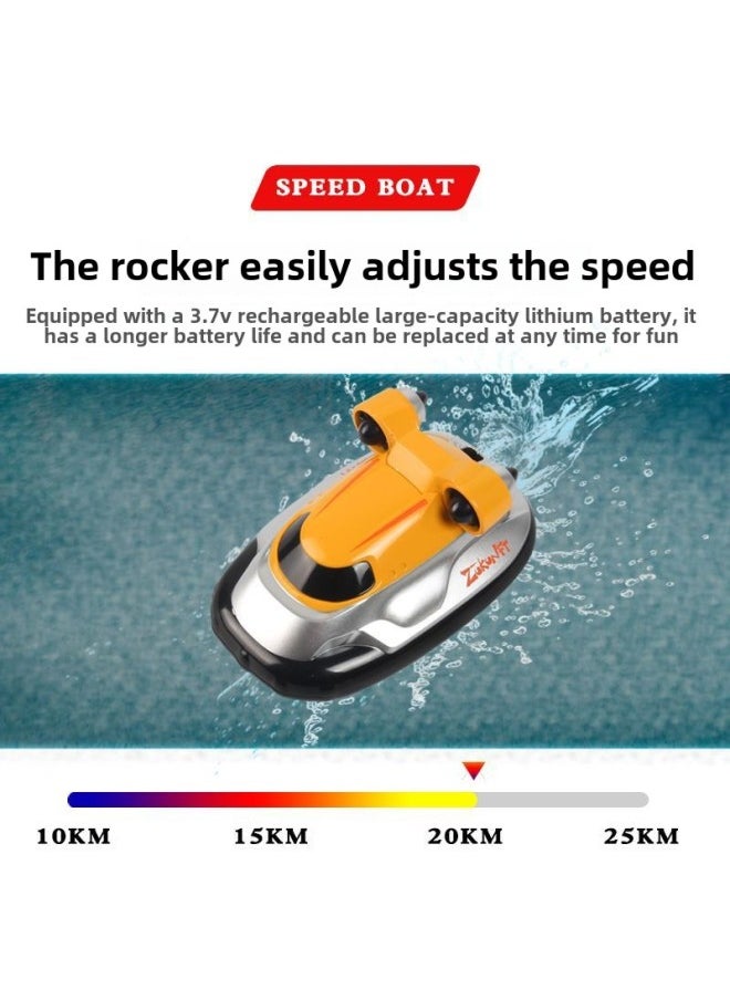 Generic - Hot Sale Mini Remote Control Hovercraft Remote Control Speedboat Motorboat Children Summer Water Play Bathroom Toy Model-Color:Blue - Image 1