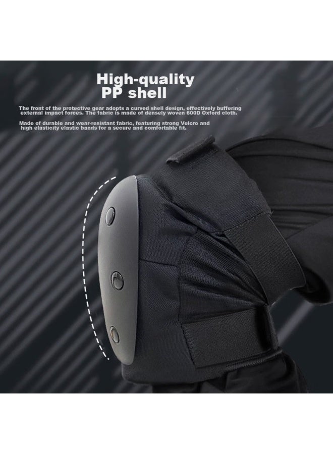 Dweck Duweike Roller Skating Skateboard Protective Gear, Professional Children And Adults Knee Pads, Elbow Pads, Palm Guards, Six-piece Set, For Land And Ice Skating, Haigui L - Image 3