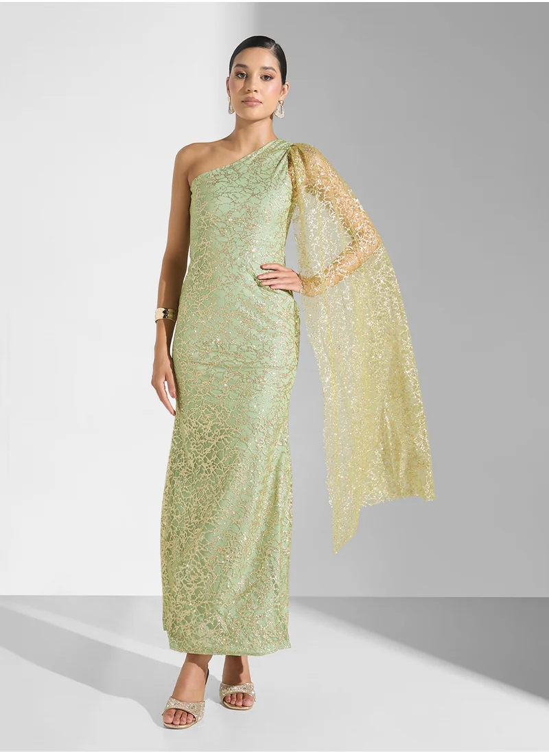 نمشي x One Shoulder Trail  Dress