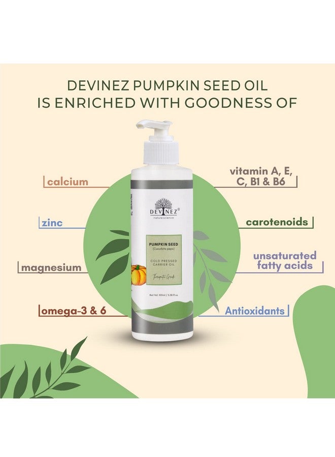 Devinez Pumpkin Seed Pure Cold Pressed Certified Oil 100Ml In White Color Hdpe Bottle With Lotion Pump 100% Pure Natural Undiluted Therapeutic Grade For Skin Hair Lip And Nail Care. - Image 4