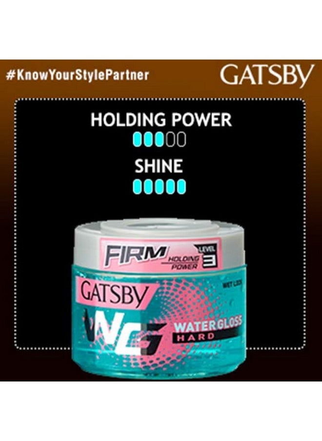 GATSBY Leather Water Gloss Hard Wet Look Hair Gel Shine Effect Long Lasting Hold Non Sticky Easy Wash Off Holding Level 3 300Gm  - Image 4