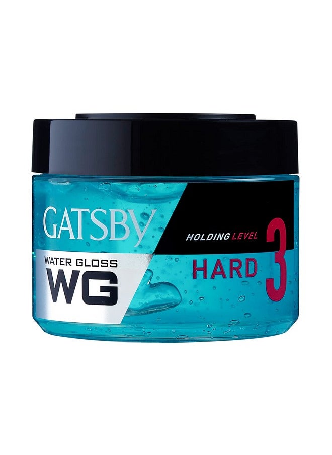 GATSBY Leather Water Gloss Hard Wet Look Hair Gel Shine Effect Long Lasting Hold Non Sticky Easy Wash Off Holding Level 3 300Gm  - Image 1