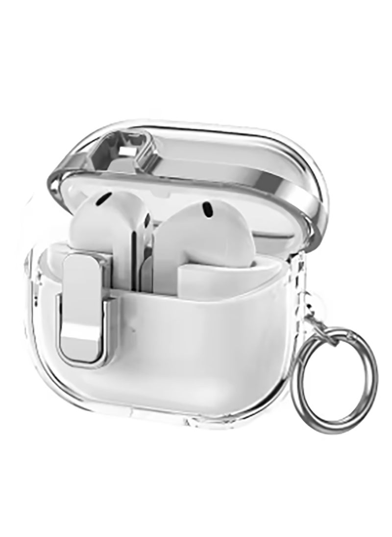 Generic - Armor Shockproof Case For Samsung Galaxy Buds 3 / Buds 3 Pro Accessories Cover Keychain Switch Secure Lock Protect Cove（Silver） - Image 1