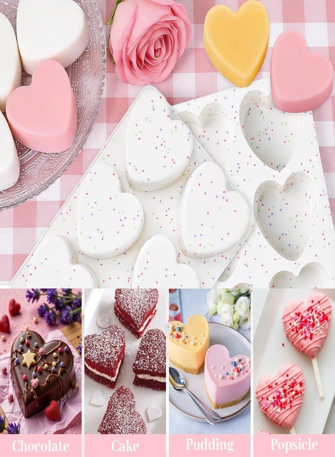 LEBERY Heart Chocolate Molds Silicone 2 Pcs Heart Shaped Muffin Cake Pan Mold Hearts Candy Jello Molds Nonstick Silicone Mold for Baking Hearts Valentine Cupcake Pan for Brownies, Tartlets and Egg Bites - Image 3