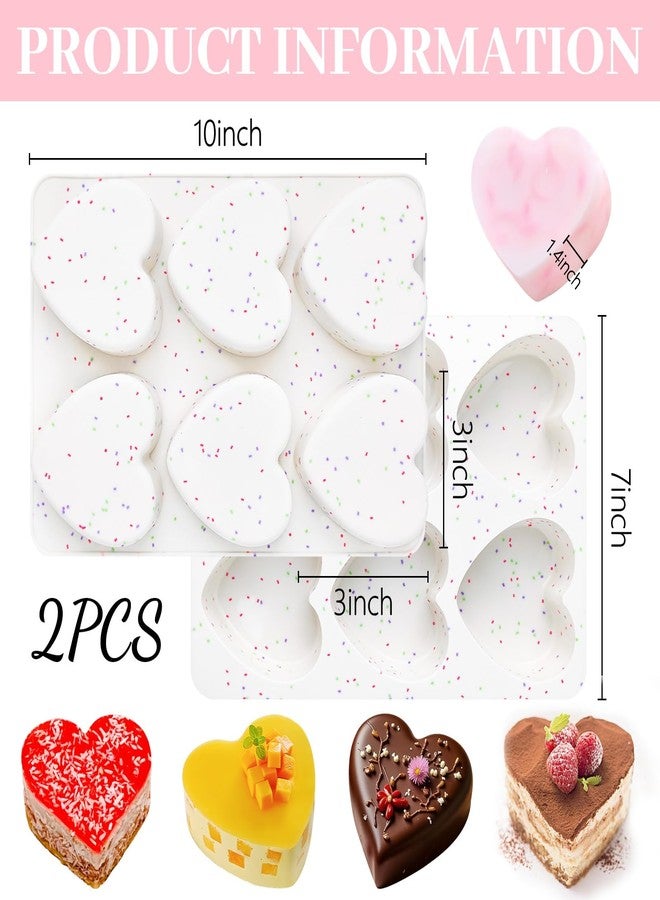 LEBERY Heart Chocolate Molds Silicone 2 Pcs Heart Shaped Muffin Cake Pan Mold Hearts Candy Jello Molds Nonstick Silicone Mold for Baking Hearts Valentine Cupcake Pan for Brownies, Tartlets and Egg Bites - Image 5