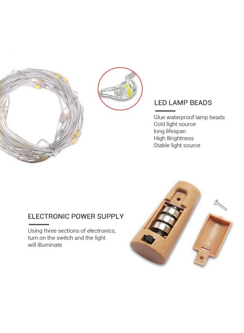 2M 20LEDs Warm White Wine Bottle Cork Lights Battery Powered String Lights for Wedding Party Christmas Halloween Bar Home Decor Creative Lighting - Image 3