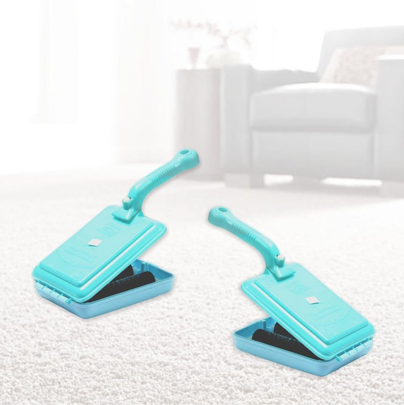 Unique UNIQUE Smart Magic Crumb Sweeper Carpet Cleaning Brush for Home Dust Sofa bedsheet car Seats with Double Soft Nylon Rollers Virgin Plastic Body Pack of 2  - Image 1