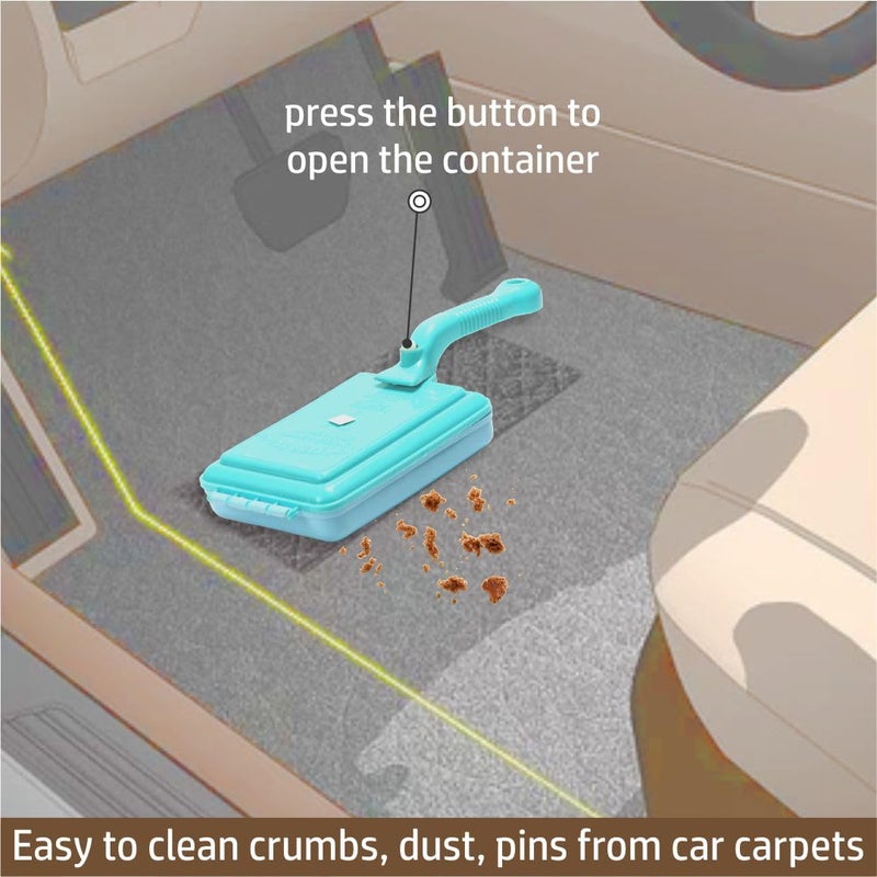 Unique UNIQUE Smart Magic Crumb Sweeper Carpet Cleaning Brush for Home Dust Sofa bedsheet car Seats with Double Soft Nylon Rollers Virgin Plastic Body Pack of 2  - Image 4