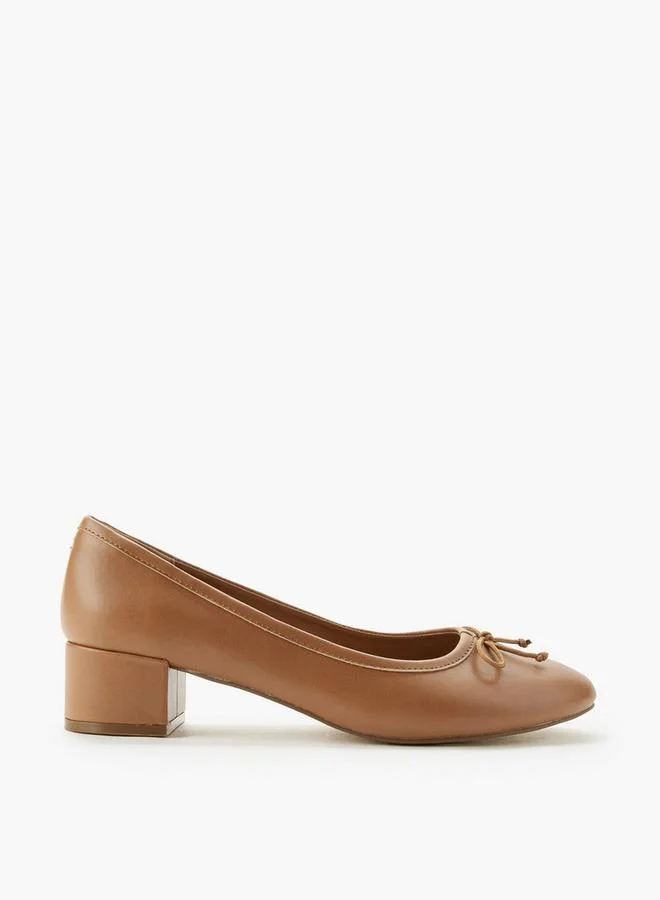 Celeste BROWN Women Bow Detail Block Heel Shoes for Women | Best Price UAE