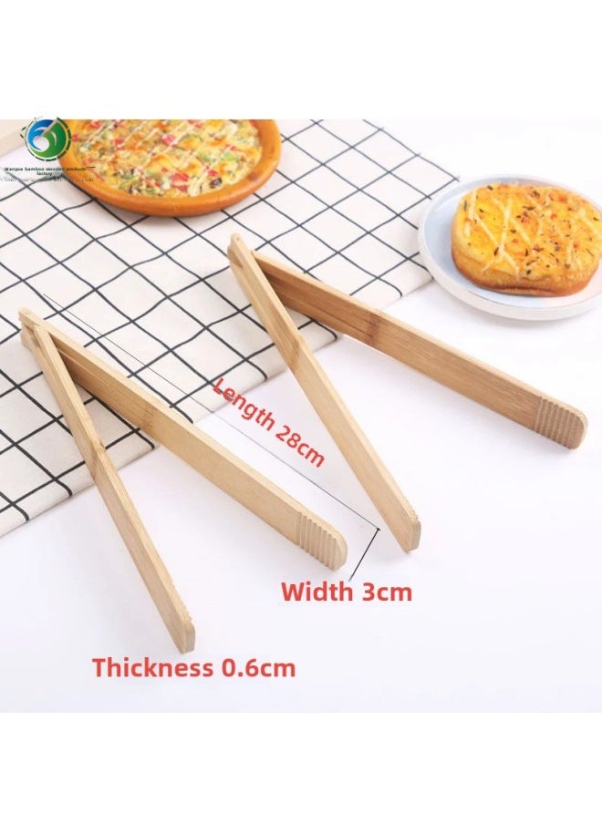 Generic Bamboo Clip Commercial Household Vermicelli Clip Kitchen Air Fryer Accessories Pliers Daquan Steak Bread Clip Anti-slip-Specifications:28cm 20 Flat Foldable Bamboo Clips  - Image 2