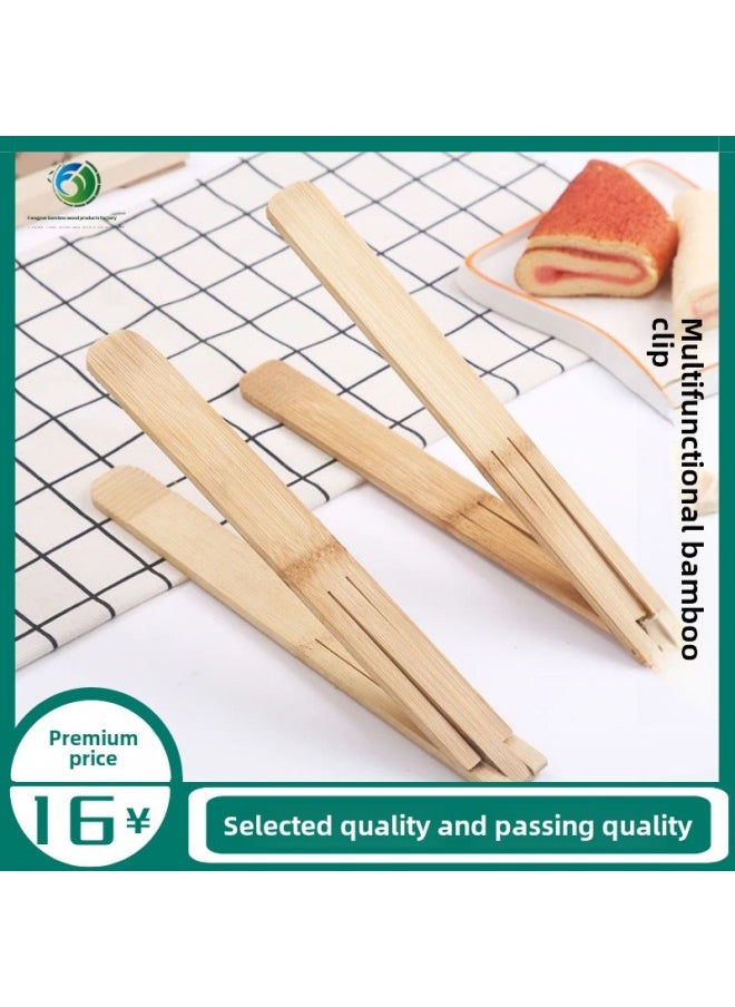 Generic Bamboo Clip Commercial Household Vermicelli Clip Kitchen Air Fryer Accessories Pliers Daquan Steak Bread Clip Anti-slip-Specifications:28cm 20 Flat Foldable Bamboo Clips  - Image 1