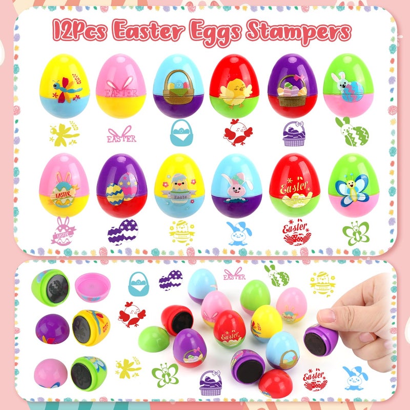 Hooutky 48 Pcs Easter Egg Filled with Assorted Toys for Easter Egg Hunt, Kids Basket Stuffers, Party Favor Decor Supply, Easter Classroom Prize Supplies, Plastic Easter Eggs Filled with Easter Eggs Fillers - Image 4