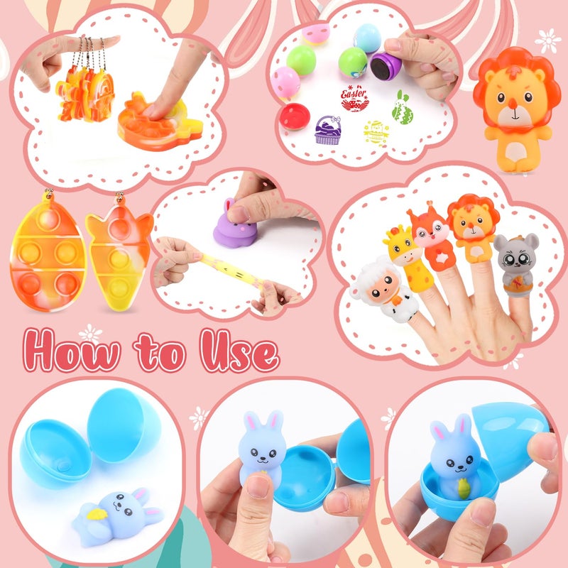 Hooutky 48 Pcs Easter Egg Filled with Assorted Toys for Easter Egg Hunt, Kids Basket Stuffers, Party Favor Decor Supply, Easter Classroom Prize Supplies, Plastic Easter Eggs Filled with Easter Eggs Fillers - Image 5