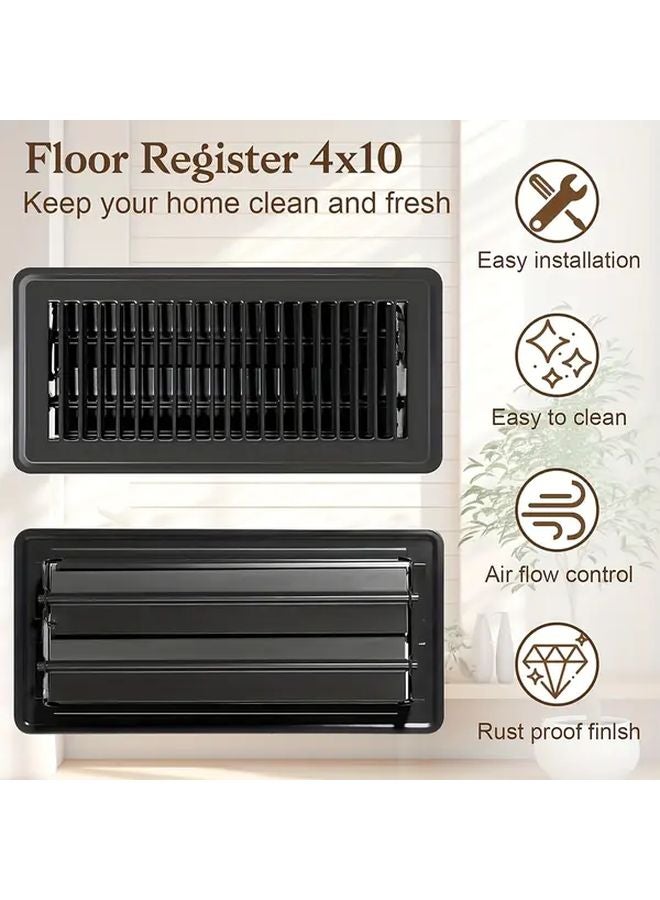 أغطية فتحات التهوية البنية الأرضية متينة وقابلة للتعديل لمكاتب المنزل وسجلات الأرضيات الجدارية والشبكات - Image 5