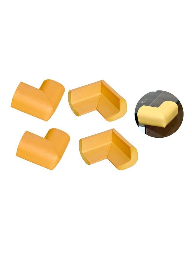 The Little Lookers Baby Proofing Lshaped Corner Guards ; Child Safety Edge Protectors ; Baby Safety Furniture Cushion Corner ; With Adhesive Tape For Babies Kids Children (Golden Pack Of 4)  - Image 1