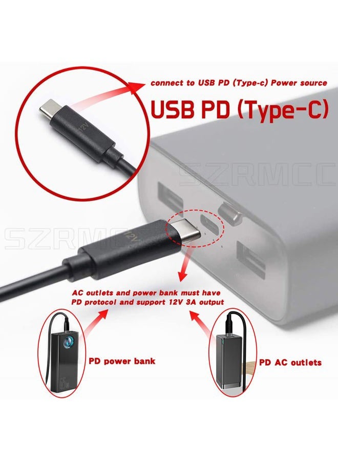 SZRMCC 12V PD Type-C USB C to Locking DC 2.1 2.5 Trigger Power Cable for Atomos Battery Eliminator Shinobi 7 Shogun Connect Video Devices Pix-E7 E5 Monitor (39inches/1m, Straight Locking DC) - Image 3