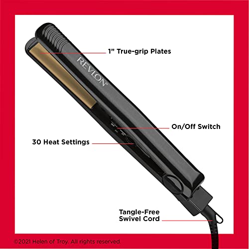REVLON High Heat 3X Ceramic Flat Iron, 1″, Black - Image 4