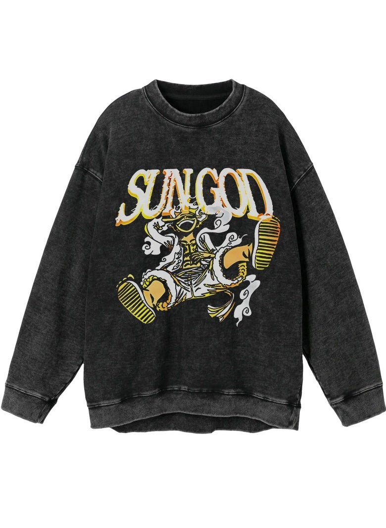 KUYING New One Piece Casual Loose Round Neck Hoodie  - Image 1
