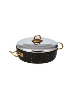 Homemaker 7-Piece Granitec Cookware Set - Stainless Steel Lids - 2 Deep Pots - 1 Low Pot - 1 Frypan - Non-Stick Surface - PFOA Free - Black & Gold  - Image 5