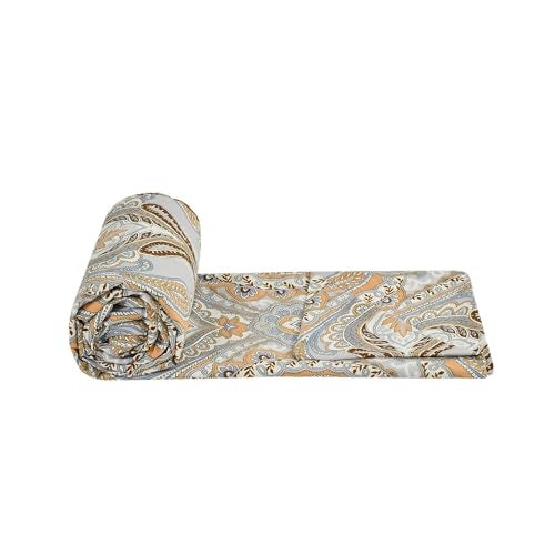 TIB Glace Cotton Elastic Fitted Bedsheets Single Bed 36x78x8 Inches with 1 Pillow Covers, 210TC (Cream paan, Single) - Image 3