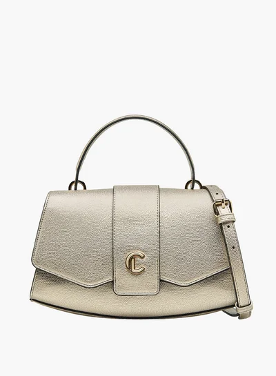 Le Confort Textured Crossbody Bag with Detachable Strap and Flap Closure