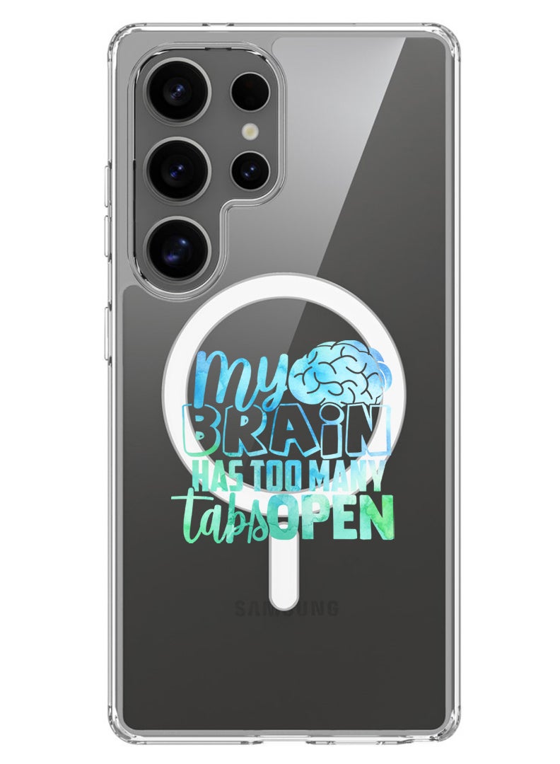 Theodor Magnetic Case for Samsung Galaxy S25 Ultra 6.9-inch Compatible with MagSafe Wireless Charging, Shockproof Phone Bumper Cover My brain has too many tabs open - Image 1