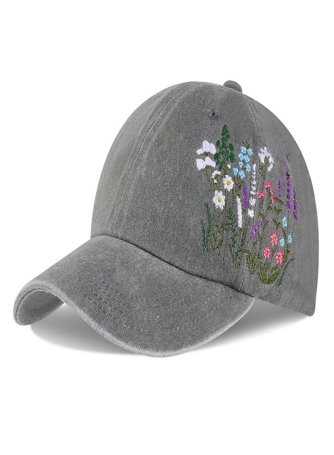 Big Gun Biggun Embroidered Baseball Cap - Adjustable Hat, Soft Breathable Poly Hats for Women Men, Flower Gray - Image 1