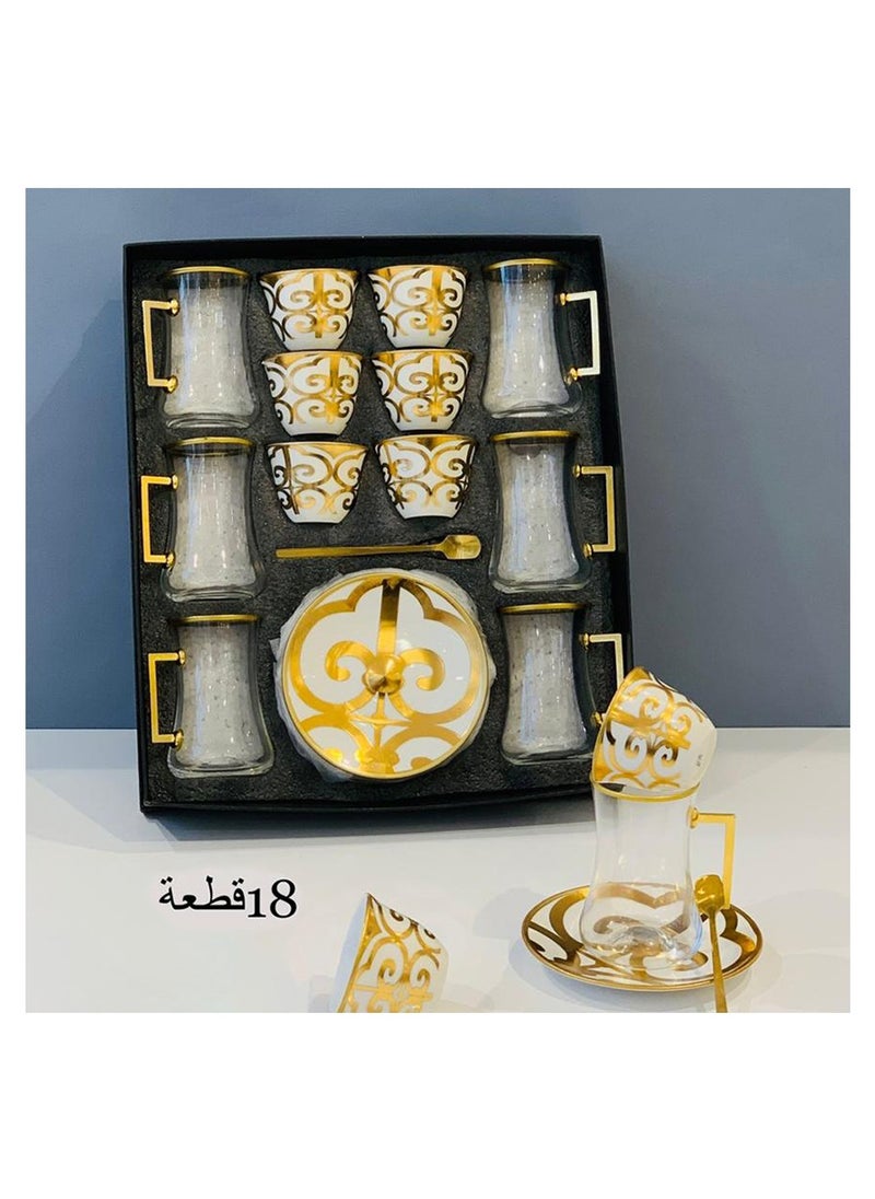 Generic - A set of 18-piece Arabic coffee cups for coffee and tea, a beautiful addition to your drinks. - Image 1