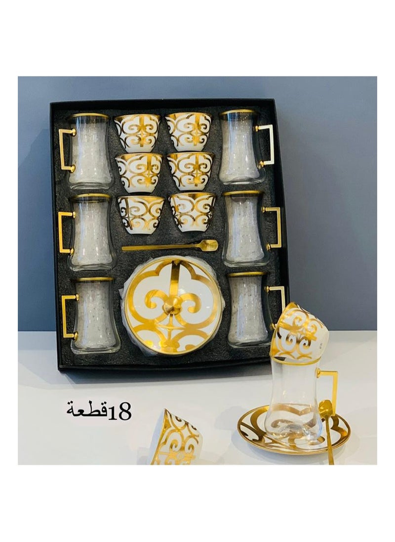 Generic - A set of 18-piece Arabic coffee cups for coffee and tea, a beautiful addition to your drinks. - Image 1