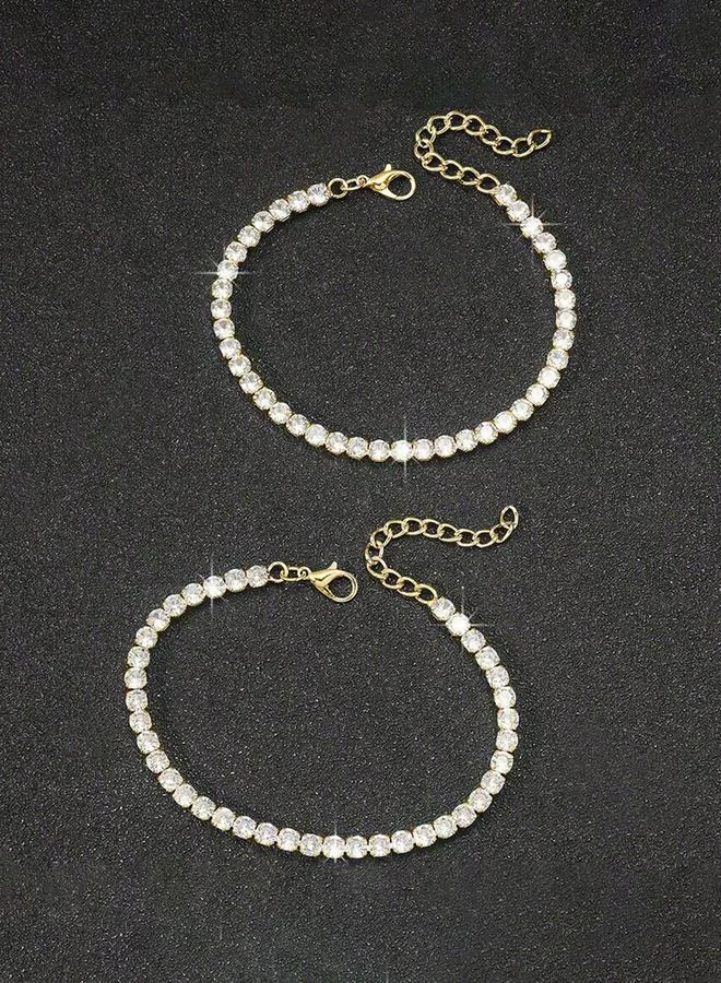 تايك تو Take Two Set of 2 - Embellished Link Tennis Braceletâ€Œ