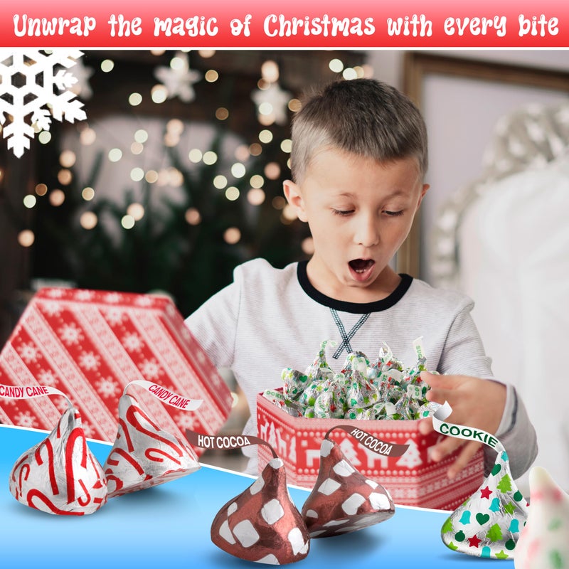 Christmas Candy Collection - 1 LB Bag (Approx. 100 Pieces) - Candy Cane, Hot Cocoa, Sugar Cookie Flavors - Assorted Holiday Chocolate, Perfect for Stocking Stuffers, Gift Bags, and Holiday Parties - Image 4