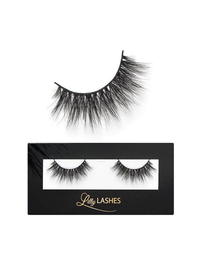 Lilly Lashes رموش 3D ميامي الصناعية من الفرو، رموش صناعية بمظهر دراماتيكي، رموش قابلة لإعادة الاستخدام، عبوة رموش مزيفة، شرائط رموش بألياف تشبه الحرير الفاخر، لا تشمل لاصق الرموش - Image 1