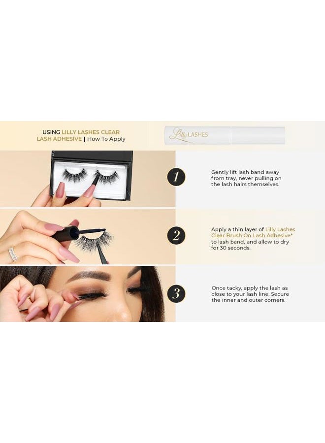 Lilly Lashes رموش 3D ميامي الصناعية من الفرو، رموش صناعية بمظهر دراماتيكي، رموش قابلة لإعادة الاستخدام، عبوة رموش مزيفة، شرائط رموش بألياف تشبه الحرير الفاخر، لا تشمل لاصق الرموش - Image 5