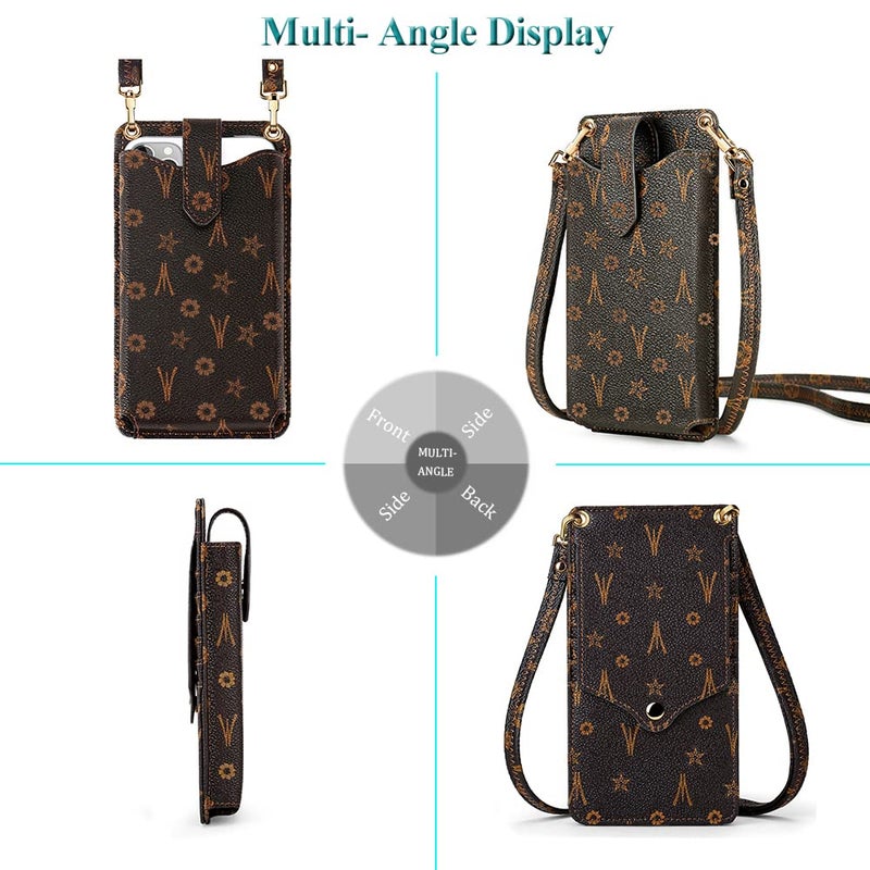 Peacocktion Crossbody Bags for Women Travel Vegan Leather Small Cell Phone Purse Mini Cross Body Bag with Card Slot Trendy Card Holder Chocolate Dark Brown - Image 5