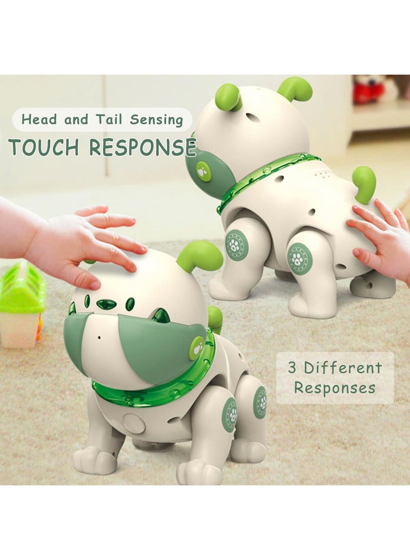 SOLARAE Robot Dog Toy for Kids, Remote Interactive Electronic Pets with Interactive Touch Sensors, LED Lights, Recording, Smart Dancing Walking RC Robot Puppy Dog for Kids Over 3, Green - Image 4