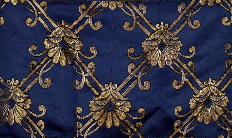 Peponi Cotton Silk Blend 1 Double Bedsheet with 2 Pillow Covers - Floral Blue, Gold - Image 3