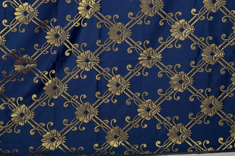 Peponi Cotton Silk Blend 1 Double Bedsheet with 2 Pillow Covers - Floral Blue, Gold - Image 5