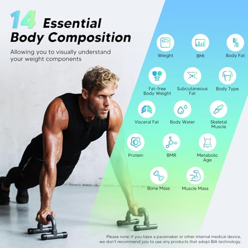 Arboleaf Smart Scale with BMI, Body Fat, Muscle Mass, 14 Composition Metrics, Large LED Display, Digital Bathroom Scale for Weight, Accurate Weighing Machine, App Sync, 500lbs, 11.8" - Image 4