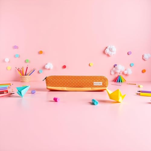 Sluswallow 1Pc Orange Pencil Case, Cute Stationeries Pouch, Kawaii Pencil Pouch, Candy Color Pencil Box, Super Slim Pen Bag, Cosmetic Bag，Pen, Pencil and Marker Cases，Arts, Crafts and Sewing - Image 2