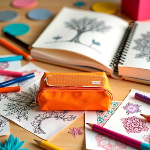 Sluswallow 1Pc Orange Pencil Case, Cute Stationeries Pouch, Kawaii Pencil Pouch, Candy Color Pencil Box, Super Slim Pen Bag, Cosmetic Bag，Pen, Pencil and Marker Cases，Arts, Crafts and Sewing - Image 3