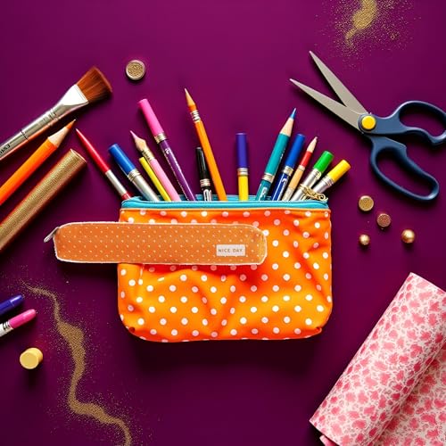 Sluswallow 1Pc Orange Pencil Case, Cute Stationeries Pouch, Kawaii Pencil Pouch, Candy Color Pencil Box, Super Slim Pen Bag, Cosmetic Bag，Pen, Pencil and Marker Cases，Arts, Crafts and Sewing - Image 5