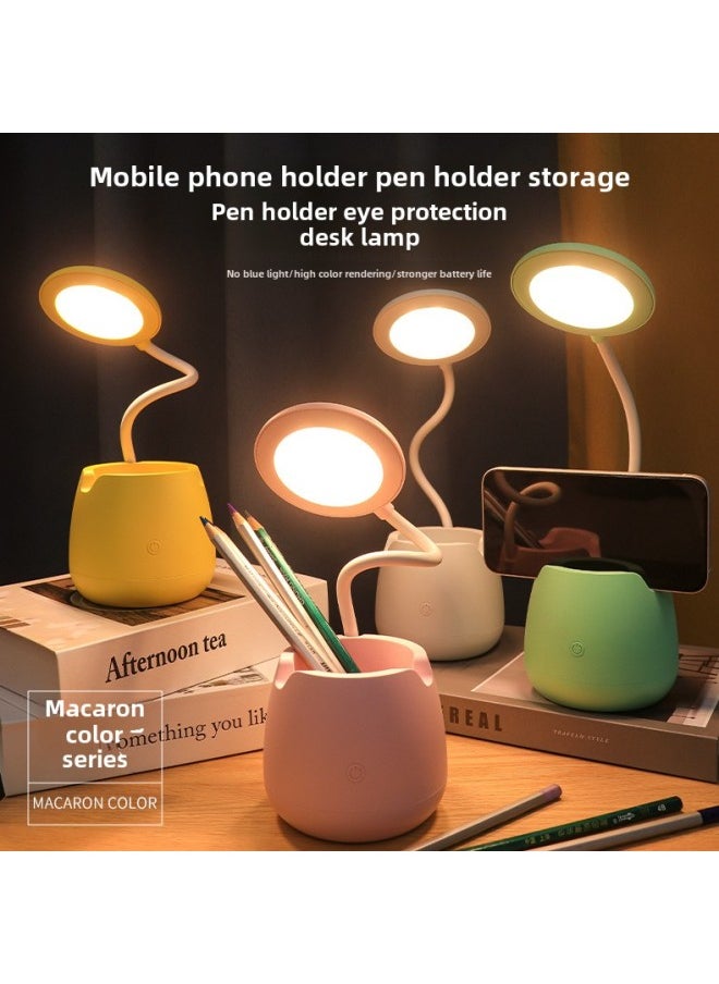 Generic - Creative Pen Container Folding Desk Lamp USB Charging Eye Protection Night Light LED Storage Learning Reading Small Desk Lamp-Colour:Yellow-Size:1200 Ma (three-color Light Switching/stepless Dimming) - Image 1