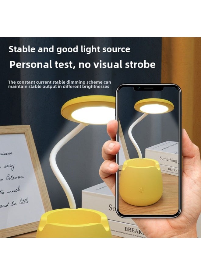 Generic - Creative Pen Container Folding Desk Lamp USB Charging Eye Protection Night Light LED Storage Learning Reading Small Desk Lamp-Colour:Yellow-Size:1200 Ma (three-color Light Switching/stepless Dimming) - Image 1