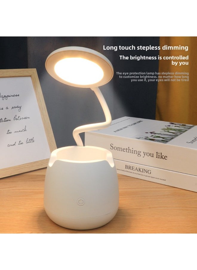 Generic - Creative Pen Container Folding Desk Lamp USB Charging Eye Protection Night Light LED Storage Learning Reading Small Desk Lamp-Colour:Yellow-Size:1200 Ma (three-color Light Switching/stepless Dimming) - Image 1