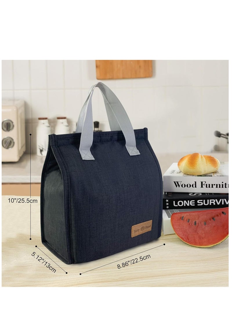 HaHaHai - Lunch Bag, Insulated Lunch Bag for Women Men Kids, Reusable Insulated Lunch Bag, Leakproof Simple Bento Lunch Tote, Lunch Bag Insulated, for Office, Work, School, Picnic or Travel (Black) - Image 1