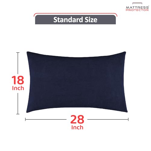 Mattress Protector Premium Waterproof Pillow Protector with Zippered Closure| Hypoallergenic & Protects from Dust Mites, Bed Bugs & Liquid Spills, Standard Size(18x28 Inch -Dark Blue )- Pack of 4 - Image 5