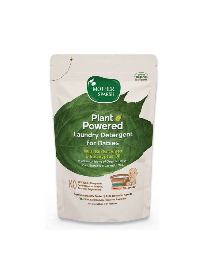 Mother Sparsh منظف سائل لغسيل الملابس للأطفال (يعمل بالنباتات) مع إنزيمات حيوية وزيت الأوكالبتوس عبوة قابلة لإعادة التعبئة (500 مل) - Image 2